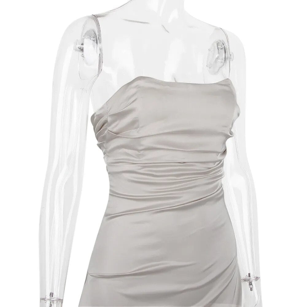 Sexy Corset Satin Silky Mini Dress