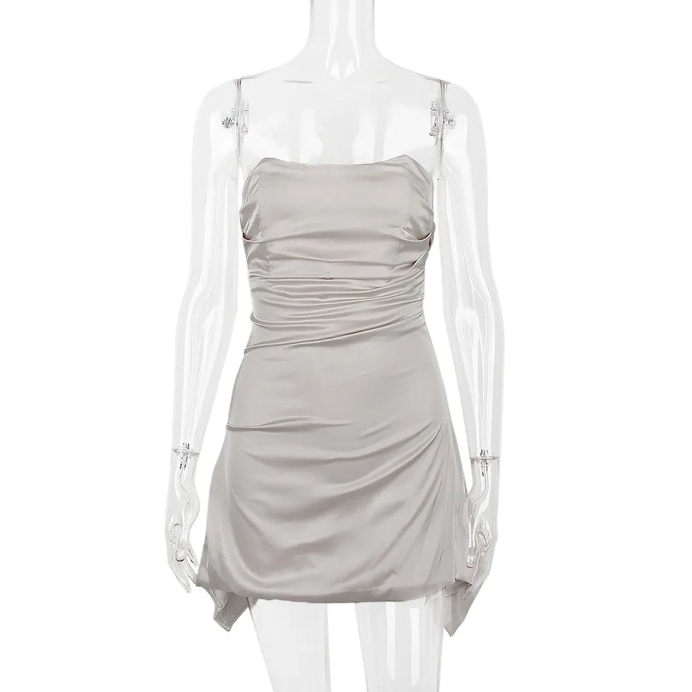 Sexy Corset Satin Silky Mini Dress